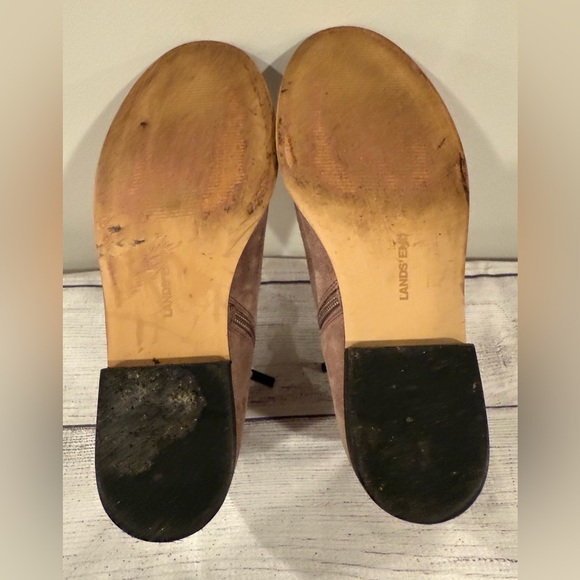 LANDS END Women Tan Suede Ankle Boots/size 8 - Picture 9 of 11
